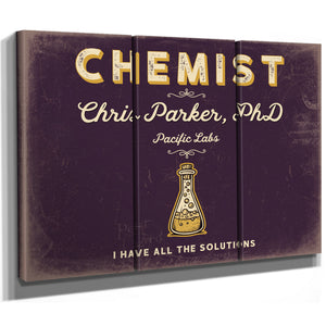 Personalized Chemist Sign, I Have All the Solutions, Plum & Mustard, image 14