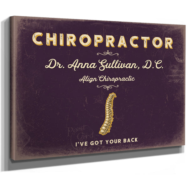 Personalized Chiropractor Sign, I've Got Your Back, Plum & Mustard, image 8
