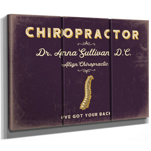 Personalized Chiropractor Sign, I've Got Your Back, Plum & Mustard, image 14