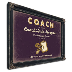 Personalized Coach Sign, Leave It All on the Field, Plum & Mustard, image 1