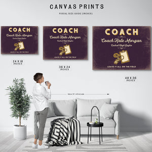 Personalized Coach Sign, Leave It All on the Field, Plum & Mustard, image 10