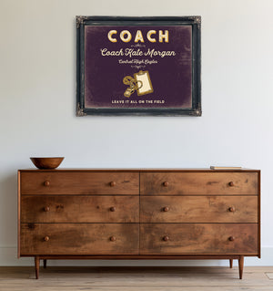 Personalized Coach Sign, Leave It All on the Field, Plum & Mustard, image 19