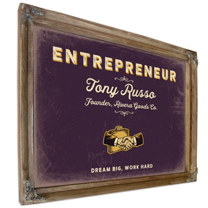 Personalized Entrepreneur Sign, Dream Big, Work Hard, Plum & Mustard, image 6