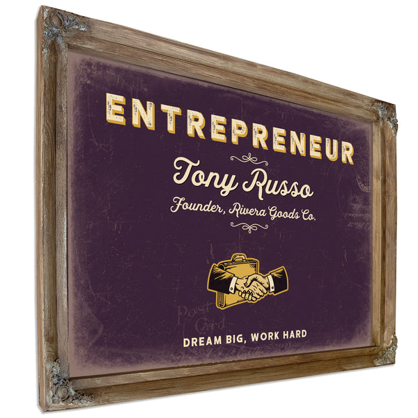 Personalized Entrepreneur Sign, Dream Big, Work Hard, Plum & Mustard, image 6