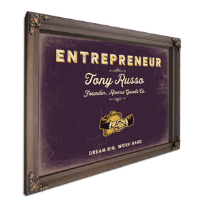 Personalized Entrepreneur Sign, Dream Big, Work Hard, Plum & Mustard, image 7