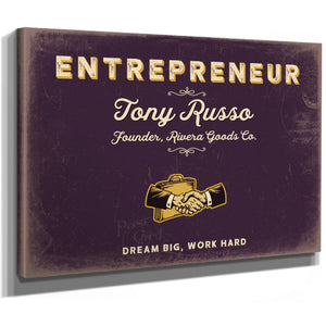 Personalized Entrepreneur Sign, Dream Big, Work Hard, Plum & Mustard, image 8
