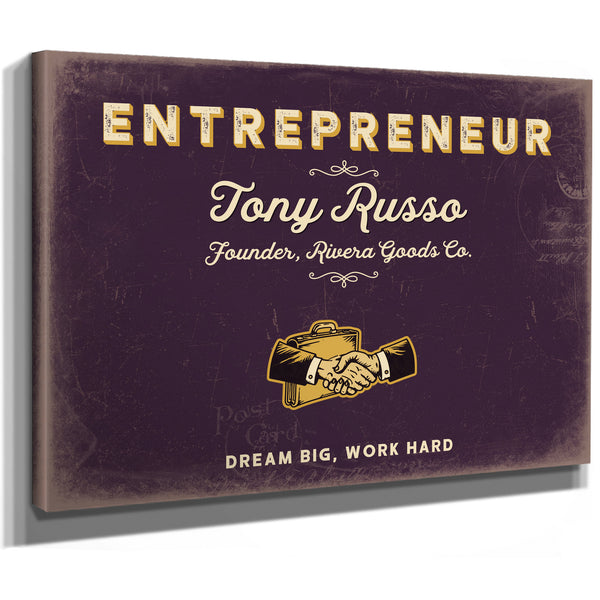 Personalized Entrepreneur Sign, Dream Big, Work Hard, Plum & Mustard, image 8