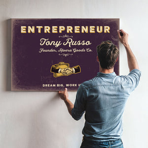 Personalized Entrepreneur Sign, Dream Big, Work Hard, Plum & Mustard, image 9