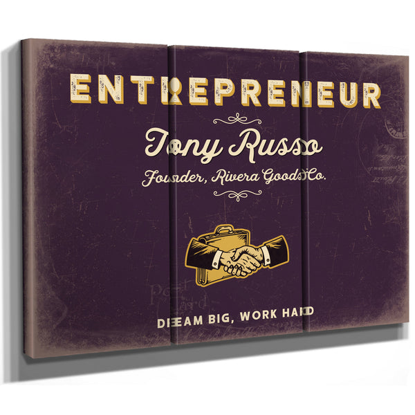 Personalized Entrepreneur Sign, Dream Big, Work Hard, Plum & Mustard, image 14