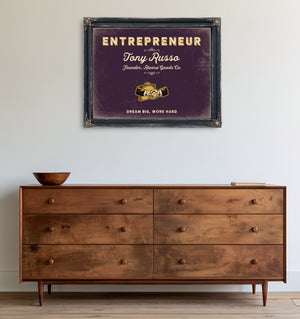Personalized Entrepreneur Sign, Dream Big, Work Hard, Plum & Mustard, image 19