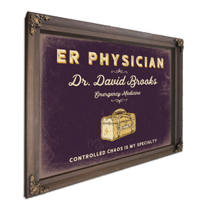 Personalized ER Physician Sign, Controlled Chaos Is My Specialty, Plum & Mustard, image 7