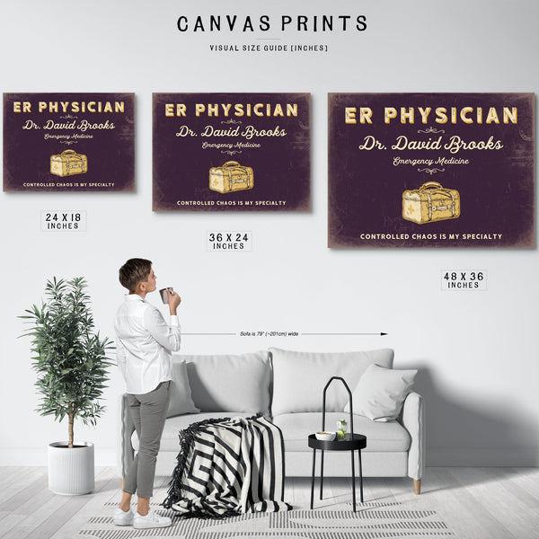 Personalized ER Physician Sign, Controlled Chaos Is My Specialty, Plum & Mustard, image 10