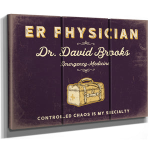 Personalized ER Physician Sign, Controlled Chaos Is My Specialty, Plum & Mustard, image 14