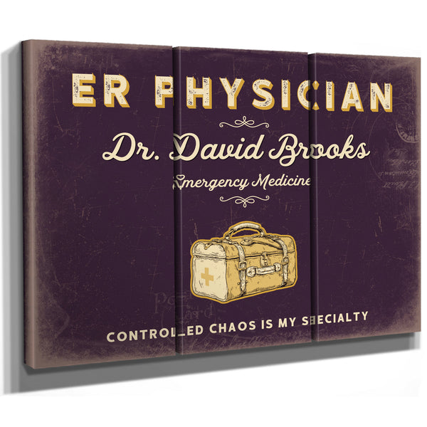 Personalized ER Physician Sign, Controlled Chaos Is My Specialty, Plum & Mustard, image 14