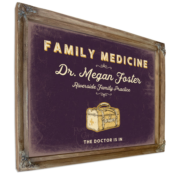 Personalized Family Medicine Sign, The Doctor Is In, Plum & Mustard, image 6