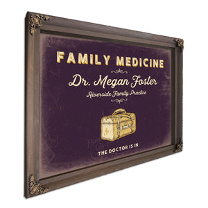 Personalized Family Medicine Sign, The Doctor Is In, Plum & Mustard, image 7