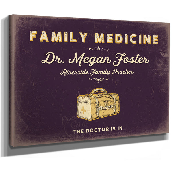 Personalized Family Medicine Sign, The Doctor Is In, Plum & Mustard, image 8