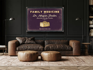 Personalized Family Medicine Sign, The Doctor Is In, Plum & Mustard, image 17