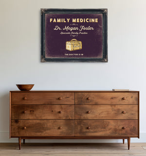 Personalized Family Medicine Sign, The Doctor Is In, Plum & Mustard, image 19