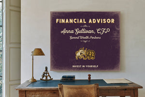 Personalized Financial Advisor Sign, Invest in Yourself, Plum & Mustard, image 2