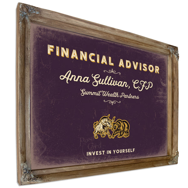 Personalized Financial Advisor Sign, Invest in Yourself, Plum & Mustard, image 6