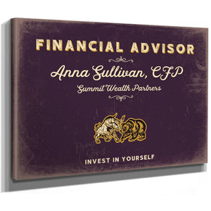 Personalized Financial Advisor Sign, Invest in Yourself, Plum & Mustard, image 8