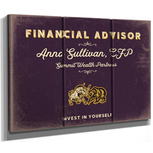 Personalized Financial Advisor Sign, Invest in Yourself, Plum & Mustard, image 14
