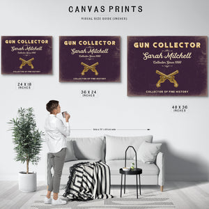 Personalized Gun Collector Sign, Collector of Fine History, Plum & Mustard, image 10