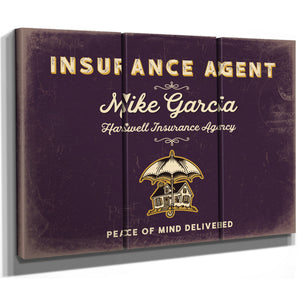 Personalized Insurance Agent Sign, Peace of Mind Delivered, Plum & Mustard, image 14