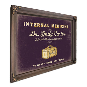 Personalized Internal Medicine Sign, It's What's Inside That Counts, Plum & Mustard, image 7