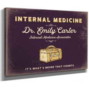 Personalized Internal Medicine Sign, It's What's Inside That Counts, Plum & Mustard, image 8