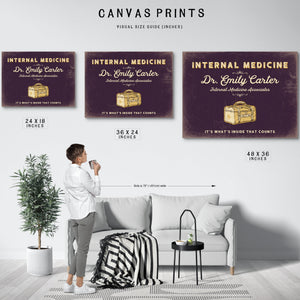Personalized Internal Medicine Sign, It's What's Inside That Counts, Plum & Mustard, image 10