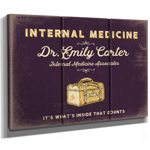 Personalized Internal Medicine Sign, It's What's Inside That Counts, Plum & Mustard, image 14