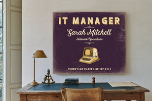 Personalized IT Manager Sign, There's No Place Like 127.0.0.1, Plum & Mustard, image 2
