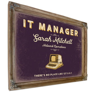 Personalized IT Manager Sign, There's No Place Like 127.0.0.1, Plum & Mustard, image 6