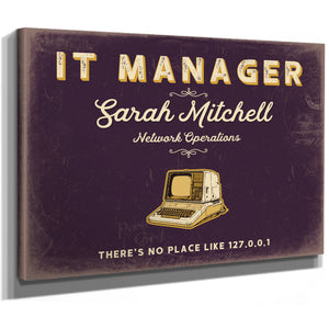 Personalized IT Manager Sign, There's No Place Like 127.0.0.1, Plum & Mustard, image 8