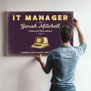 Personalized IT Manager Sign, There's No Place Like 127.0.0.1, Plum & Mustard, image 9