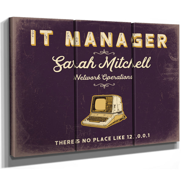 Personalized IT Manager Sign, There's No Place Like 127.0.0.1, Plum & Mustard, image 14