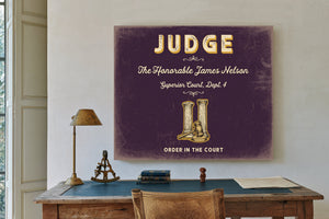 Personalized Judge Sign, Order in the Court, Plum & Mustard, image 2
