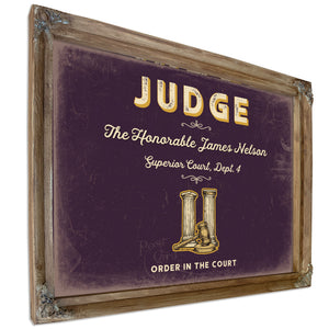 Personalized Judge Sign, Order in the Court, Plum & Mustard, image 6