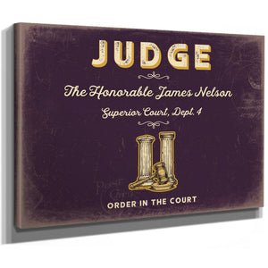 Personalized Judge Sign, Order in the Court, Plum & Mustard, image 8
