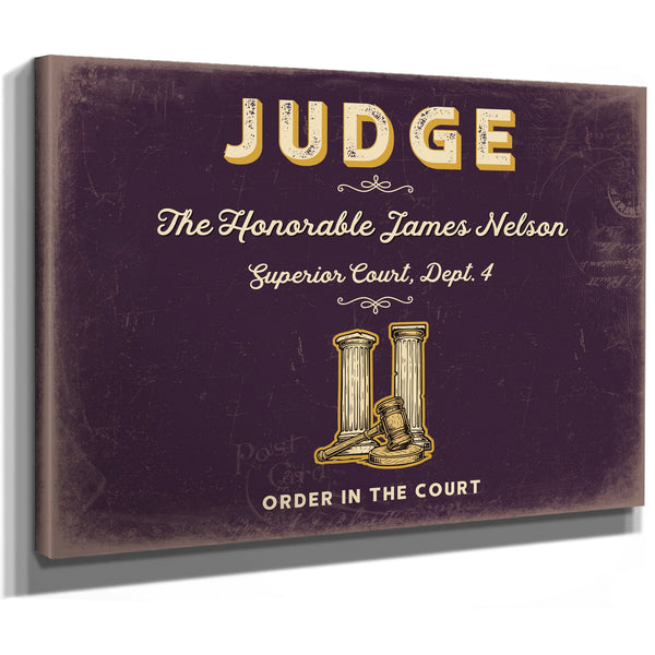 Personalized Judge Sign, Order in the Court, Plum & Mustard, image 8