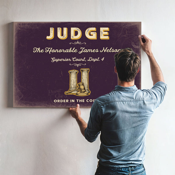 Personalized Judge Sign, Order in the Court, Plum & Mustard, image 9
