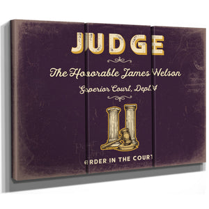 Personalized Judge Sign, Order in the Court, Plum & Mustard, image 14
