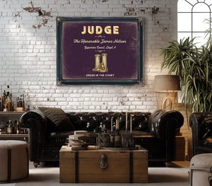 Personalized Judge Sign, Order in the Court, Plum & Mustard, image 18