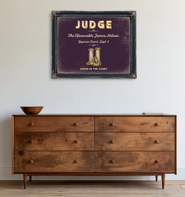 Personalized Judge Sign, Order in the Court, Plum & Mustard, image 19