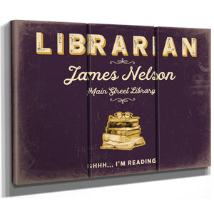 Personalized Librarian Sign, Shhh... I'm Reading, Plum & Mustard, image 14