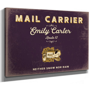 Personalized Mail Carrier Sign, Neither Snow Nor Rain, Plum & Mustard, image 8
