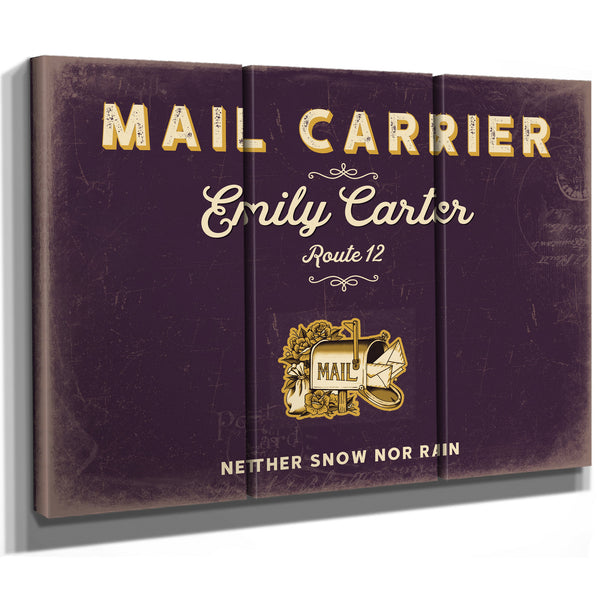 Personalized Mail Carrier Sign, Neither Snow Nor Rain, Plum & Mustard, image 14