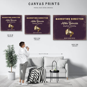 Personalized Marketing Director Sign, Make Some Noise, Plum & Mustard, image 10
